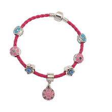 Best -Selling PInk Leather Cord Bracelet Fashion Drip Bracelet